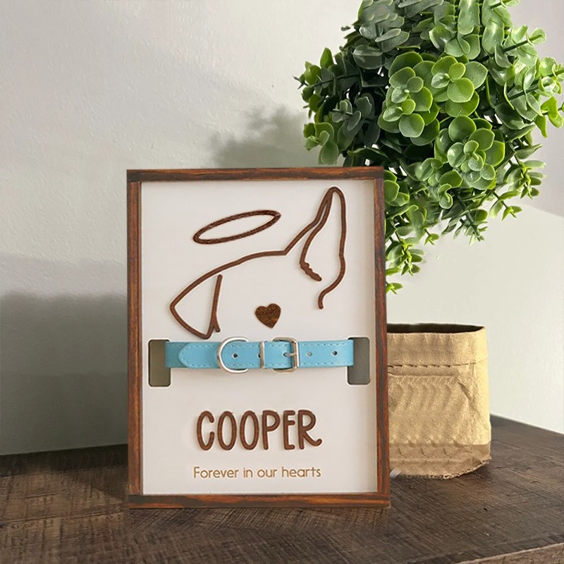 Personalized Loss of Pet Collar Frame  Memorial Gift For Pet Lovers