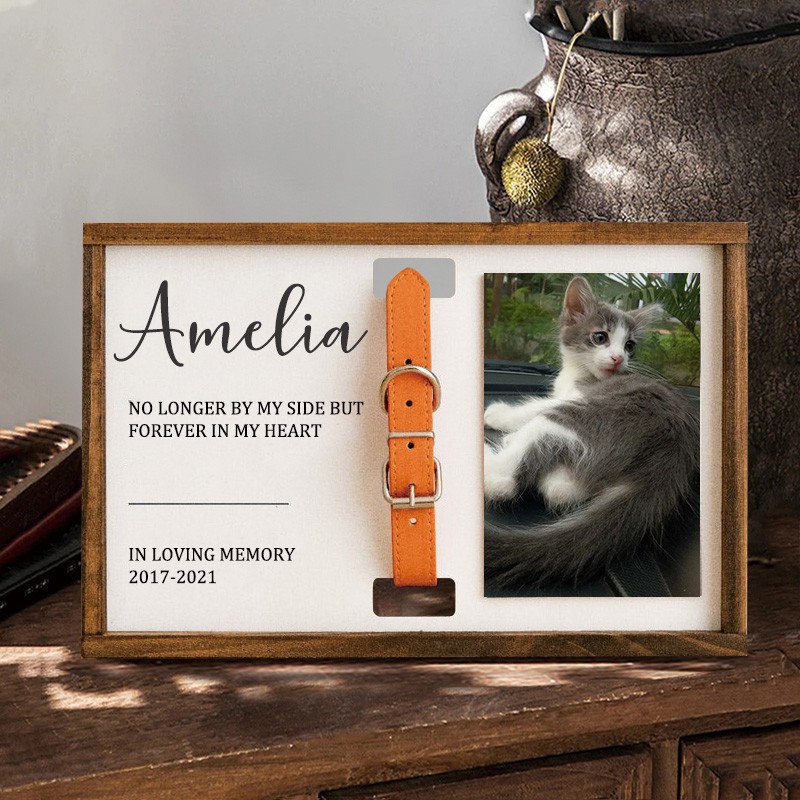 Personalized Loss of Pet Collar Frame  Memorial Gift For Pet Lovers