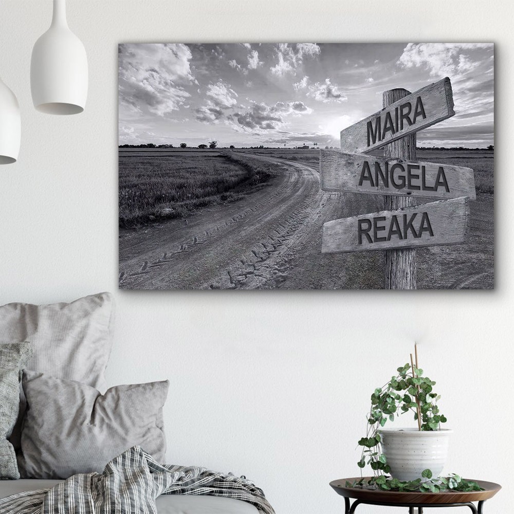 Personalized Last Name Birth Date Vintage Street Sign Multiple Names Premium Canvas Wall Art Best Gift