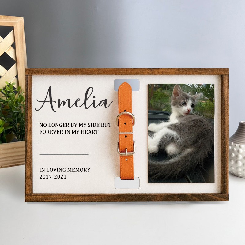 Personalized Loss of Pet Collar Frame  Memorial Gift For Pet Lovers
