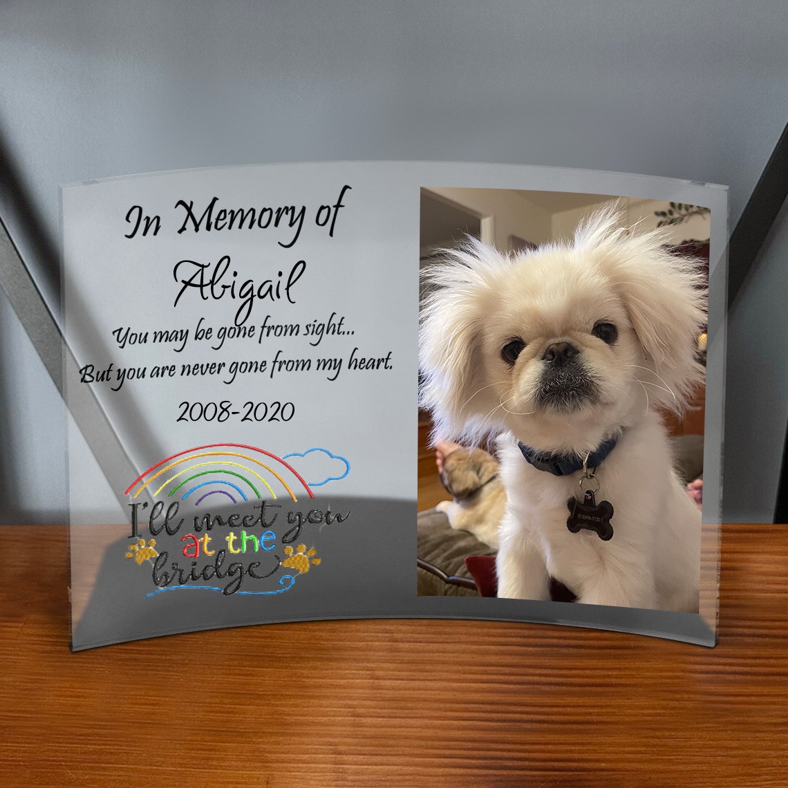 Personalized Acrylic Photo Plaque I Will Meet You At The Bridge Memorial Gift for Pet Lover