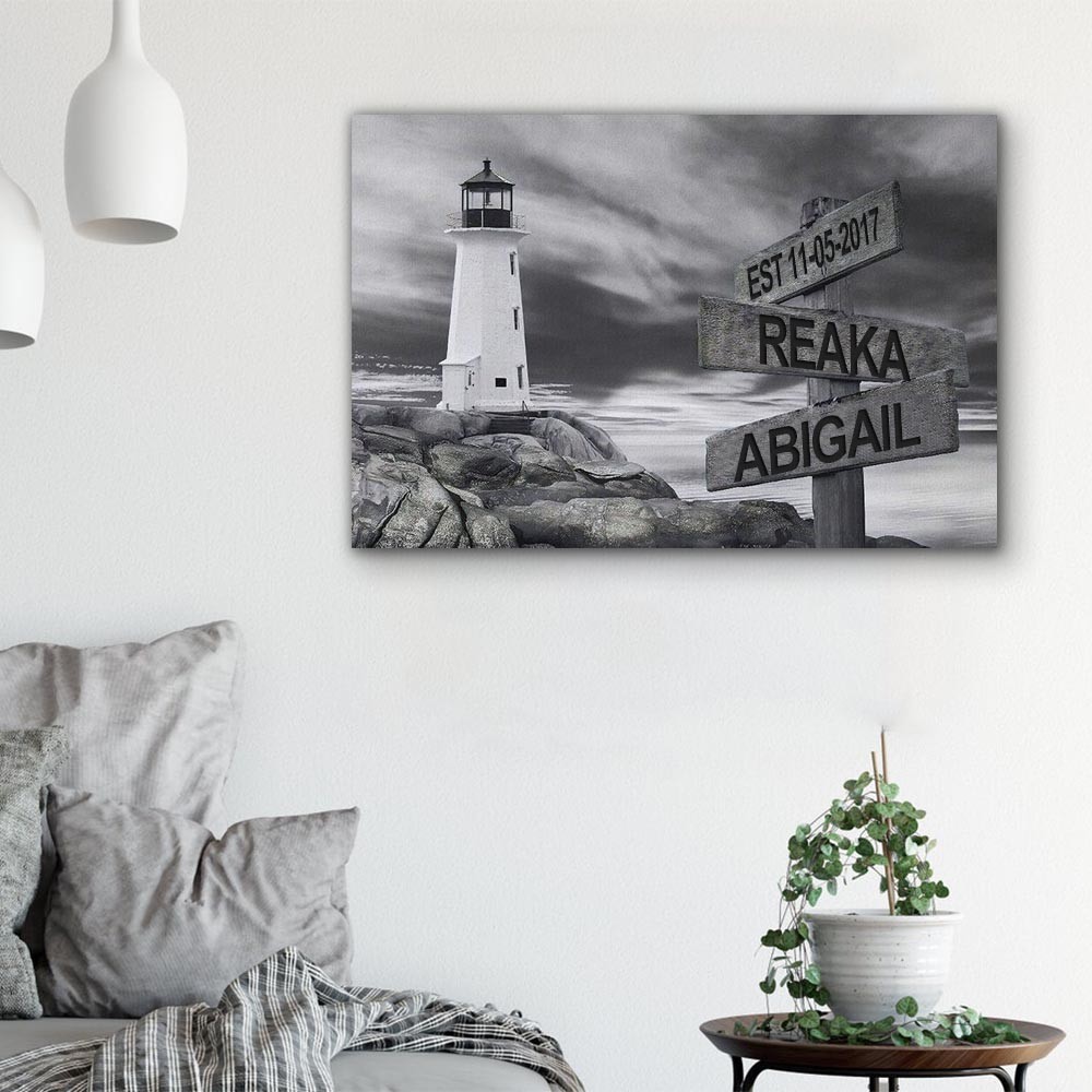 Personalized Last Name Birth Date Vintage Street Sign Multiple Names Premium Canvas Wall Art Best Gift