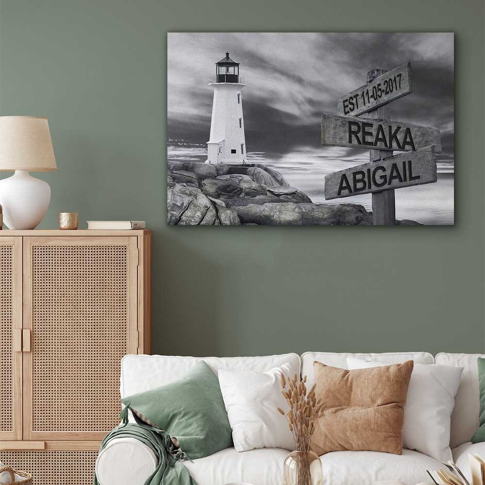 Personalized Last Name Birth Date Vintage Street Sign Multiple Names Premium Canvas Wall Art Best Gift