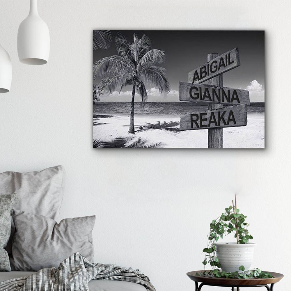 Personalized Last Name Birth Date Vintage Street Sign Multiple Names Premium Canvas Wall Art Best Gift