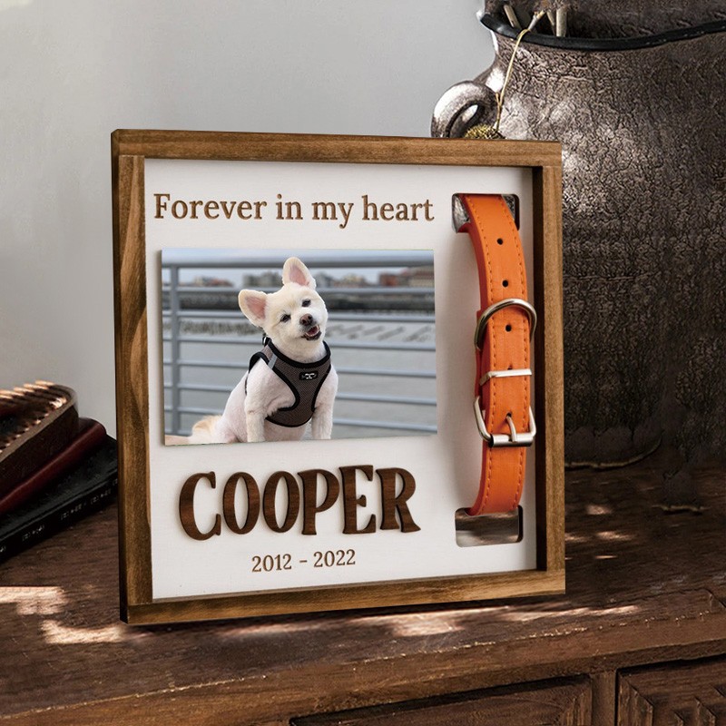 Personalized Loss of Pet Collar Frame  Memorial Gift For Pet Lovers