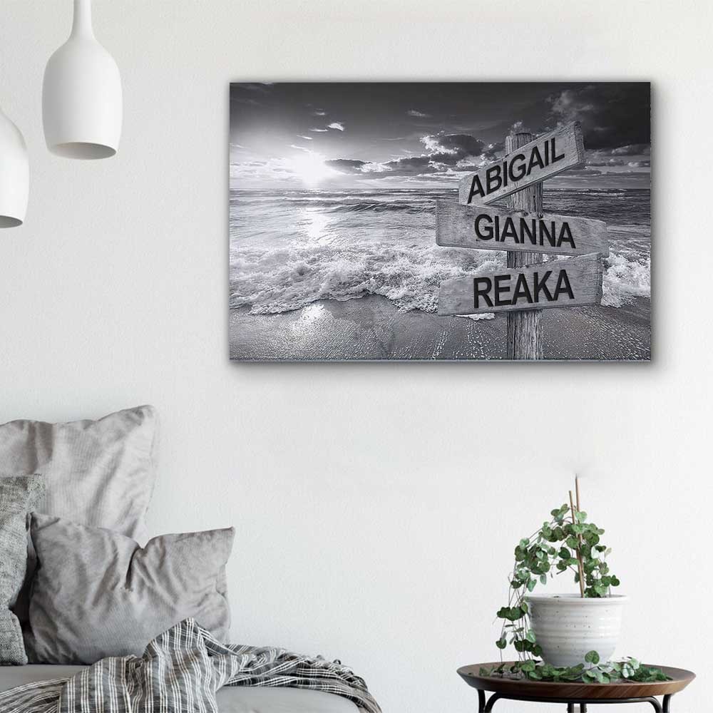 Personalized Last Name Birth Date Vintage Street Sign Multiple Names Premium Canvas Wall Art Best Gift