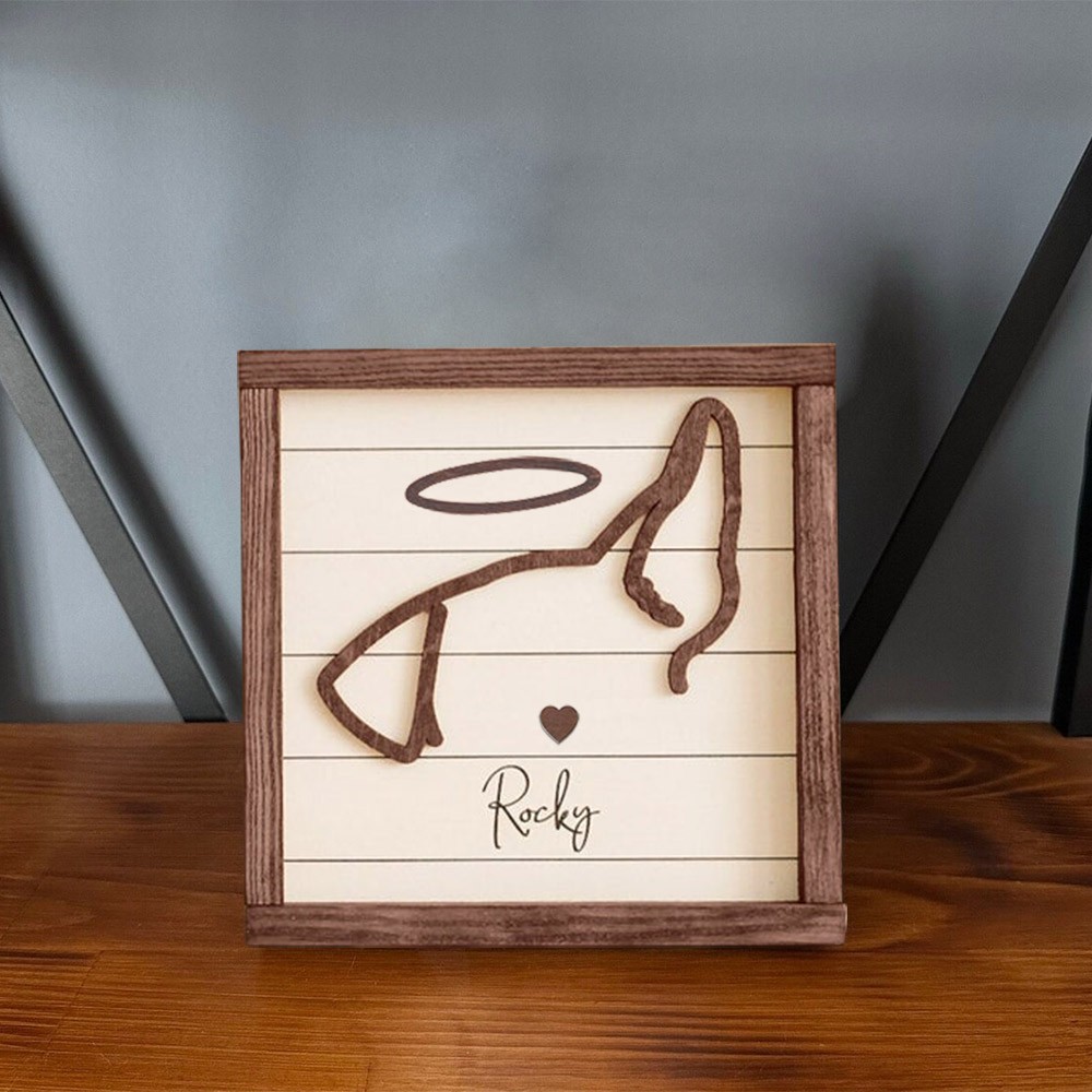 Custom Dog Ear Wall Art, Personalized Dog Ear Outlines, Pet Loss Memorial Gift, Dog Mom Gift