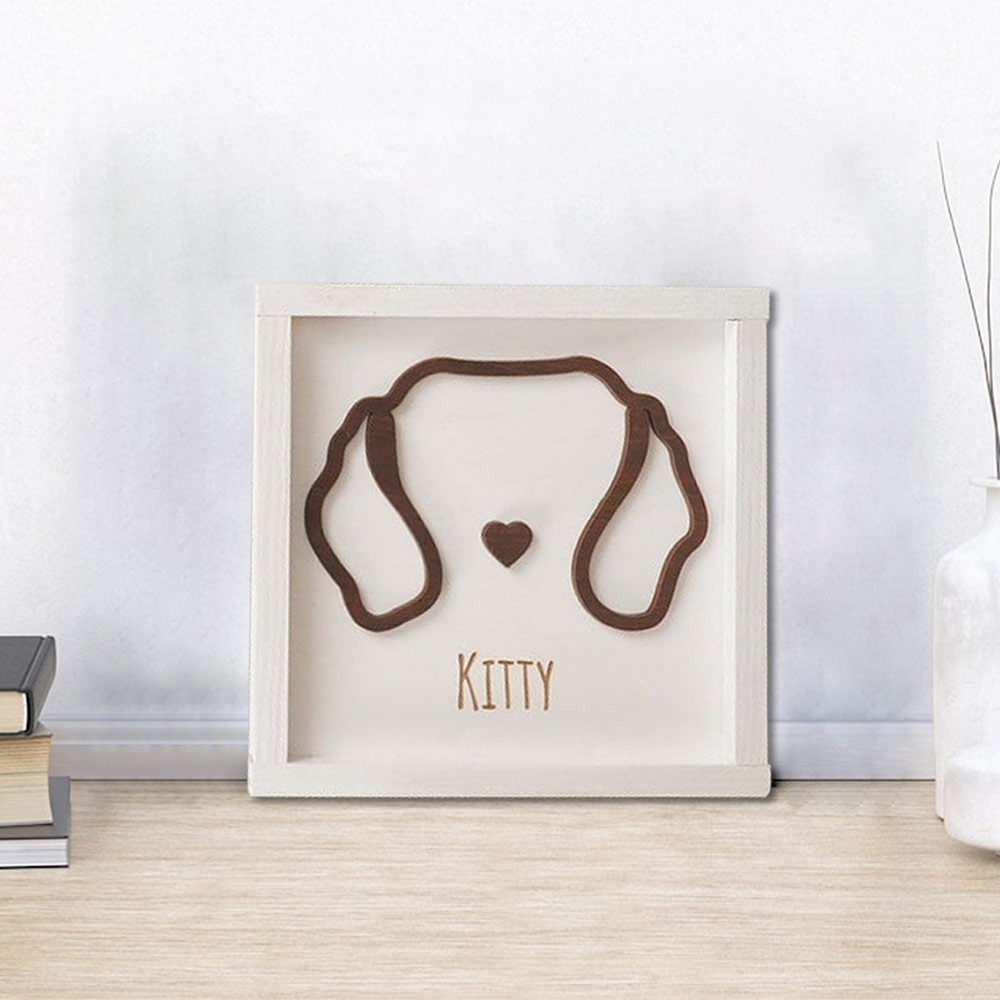 Custom Dog Ear Wall Art, Personalized Dog Ear Outlines, Pet Loss Memorial Gift, Dog Mom Gift