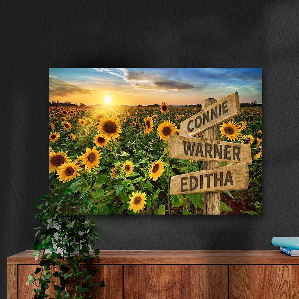 Personalized Last Name Birth Date Vintage Street Sign Multiple Names Premium Canvas Wall Art Best Gift
