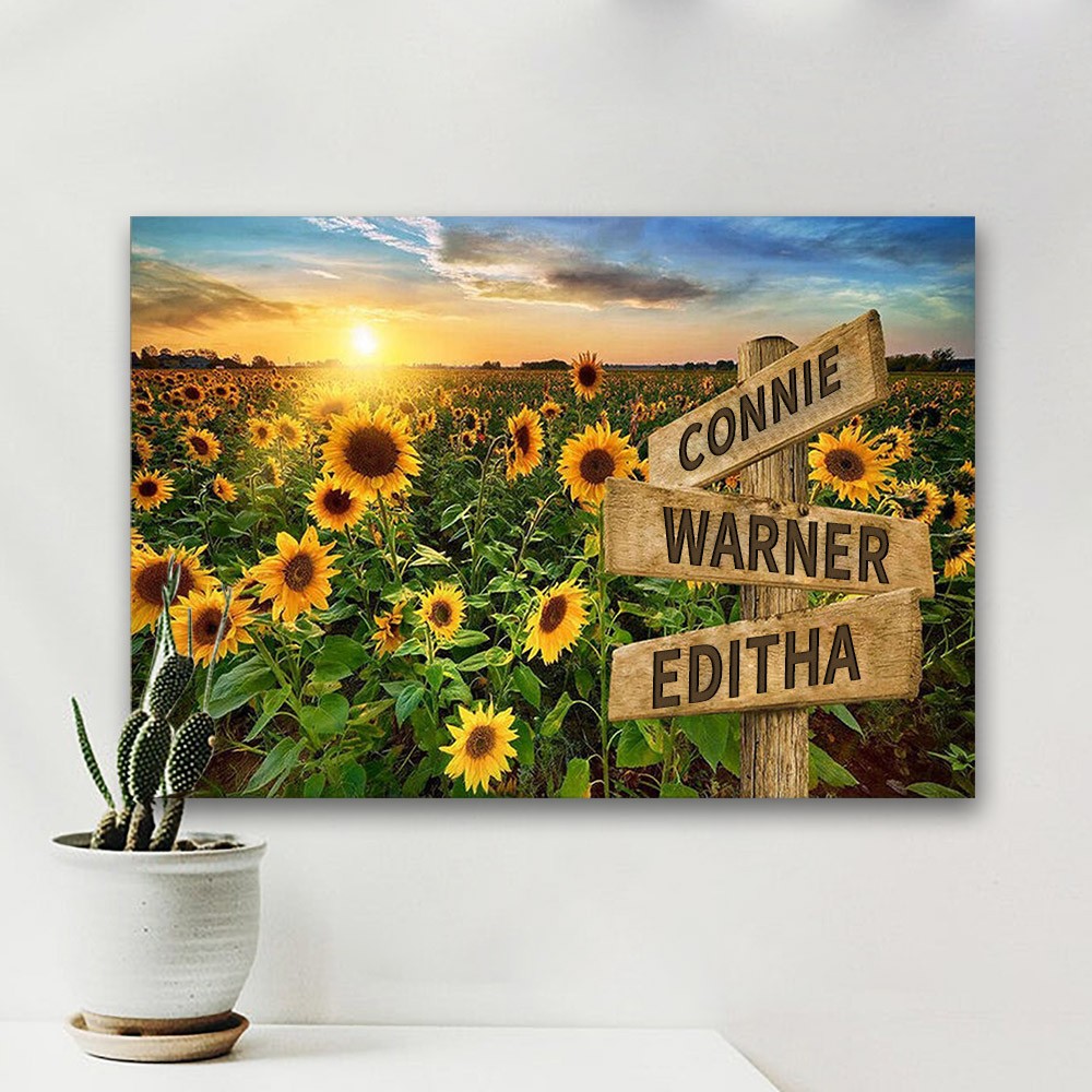Personalized Last Name Birth Date Vintage Street Sign Multiple Names Premium Canvas Wall Art Best Gift