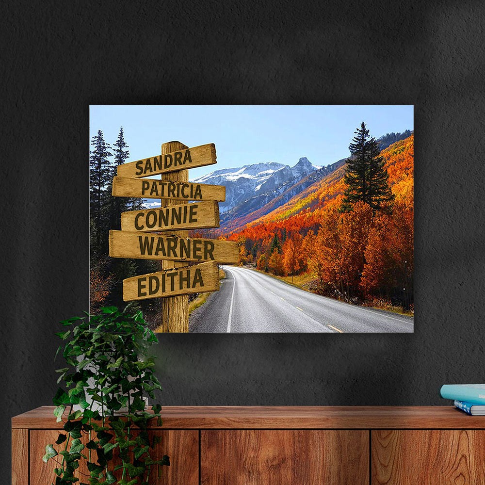 Personalized Last Name Birth Date Vintage Street Sign Multiple Names Premium Canvas Wall Art Best Gift