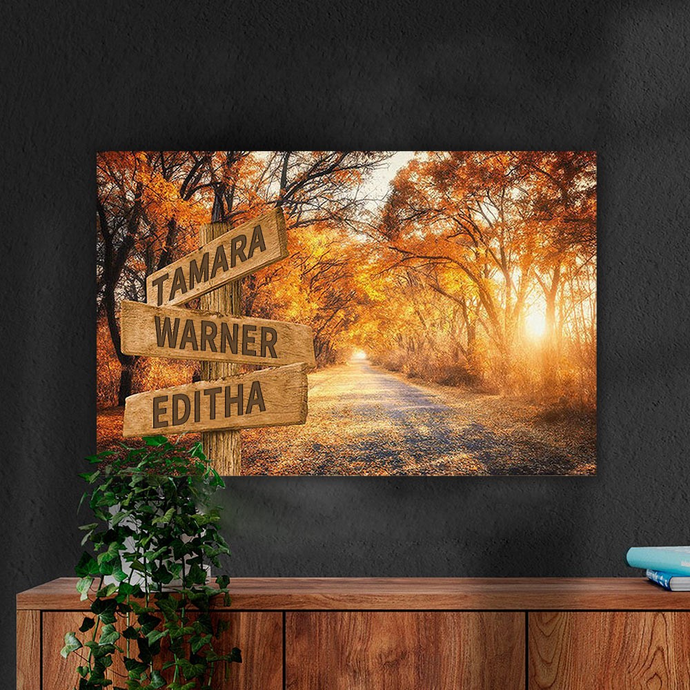 Personalized Last Name Birth Date Vintage Street Sign Multiple Names Premium Canvas Wall Art Best Gift