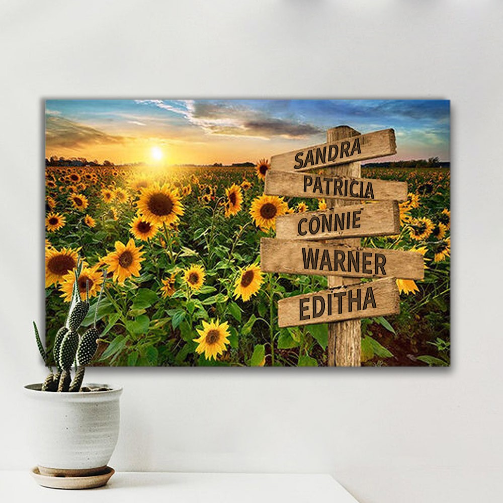 Personalized Last Name Birth Date Vintage Street Sign Multiple Names Premium Canvas Wall Art Best Gift