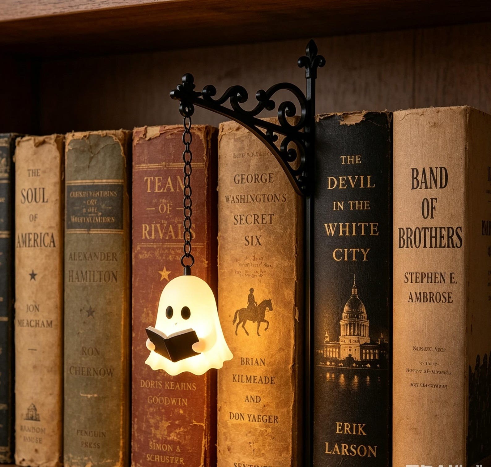 Gothic Bookshelf Lamp For Halloween, Book Lover Gift