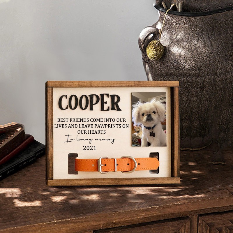 Personalized Loss of Pet Collar Frame  Memorial Gift For Pet Lovers