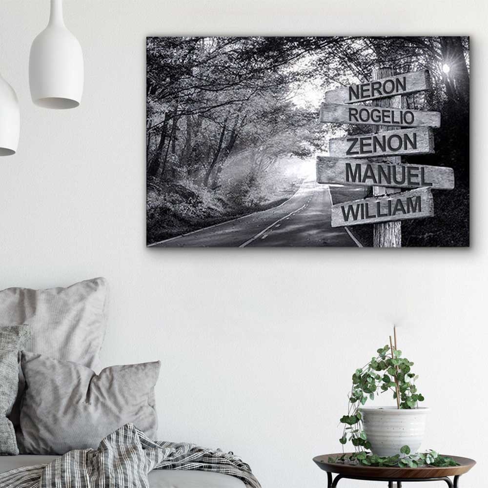 Personalized Last Name Birth Date Vintage Street Sign Multiple Names Premium Canvas Wall Art Best Gift
