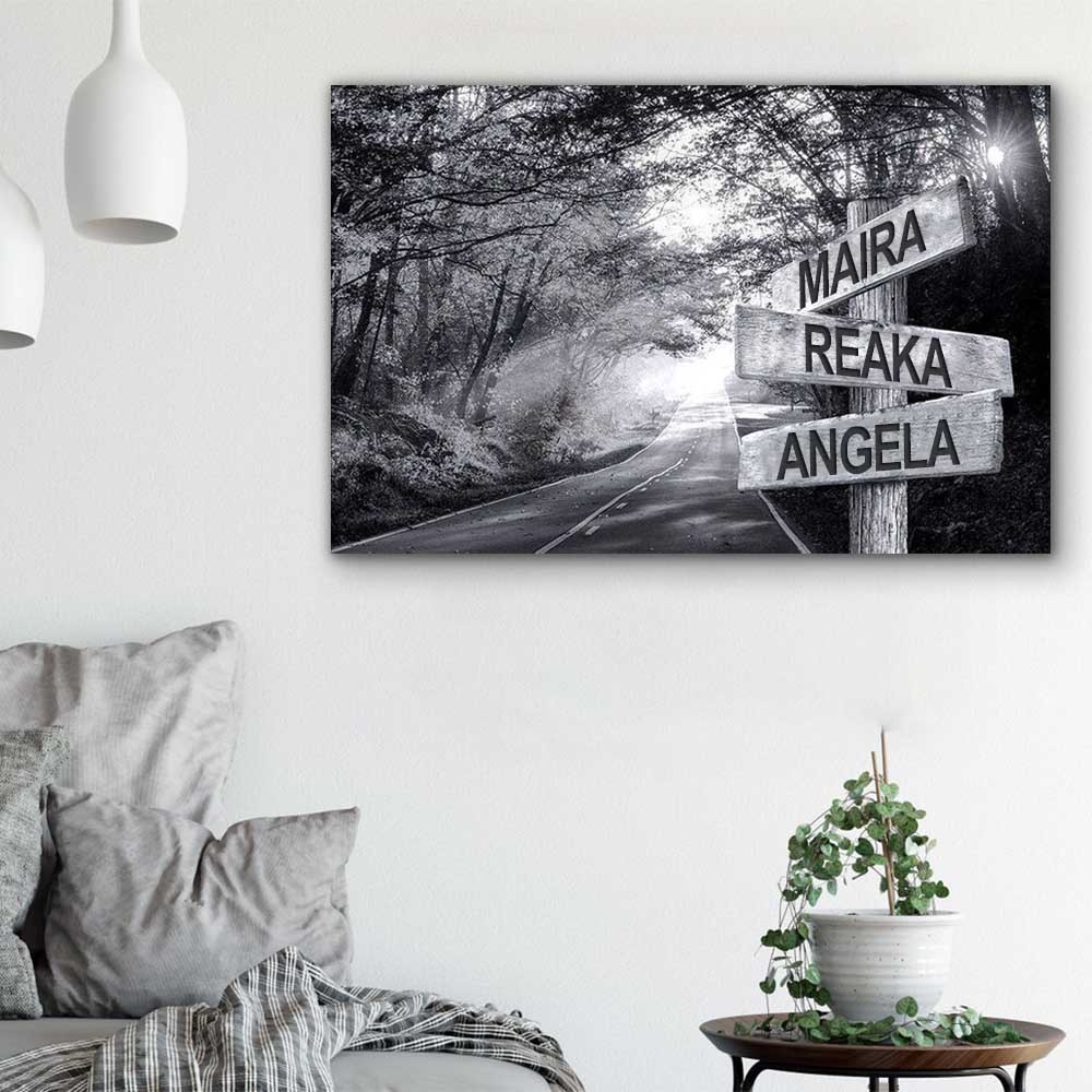 Personalized Last Name Birth Date Vintage Street Sign Multiple Names Premium Canvas Wall Art Best Gift