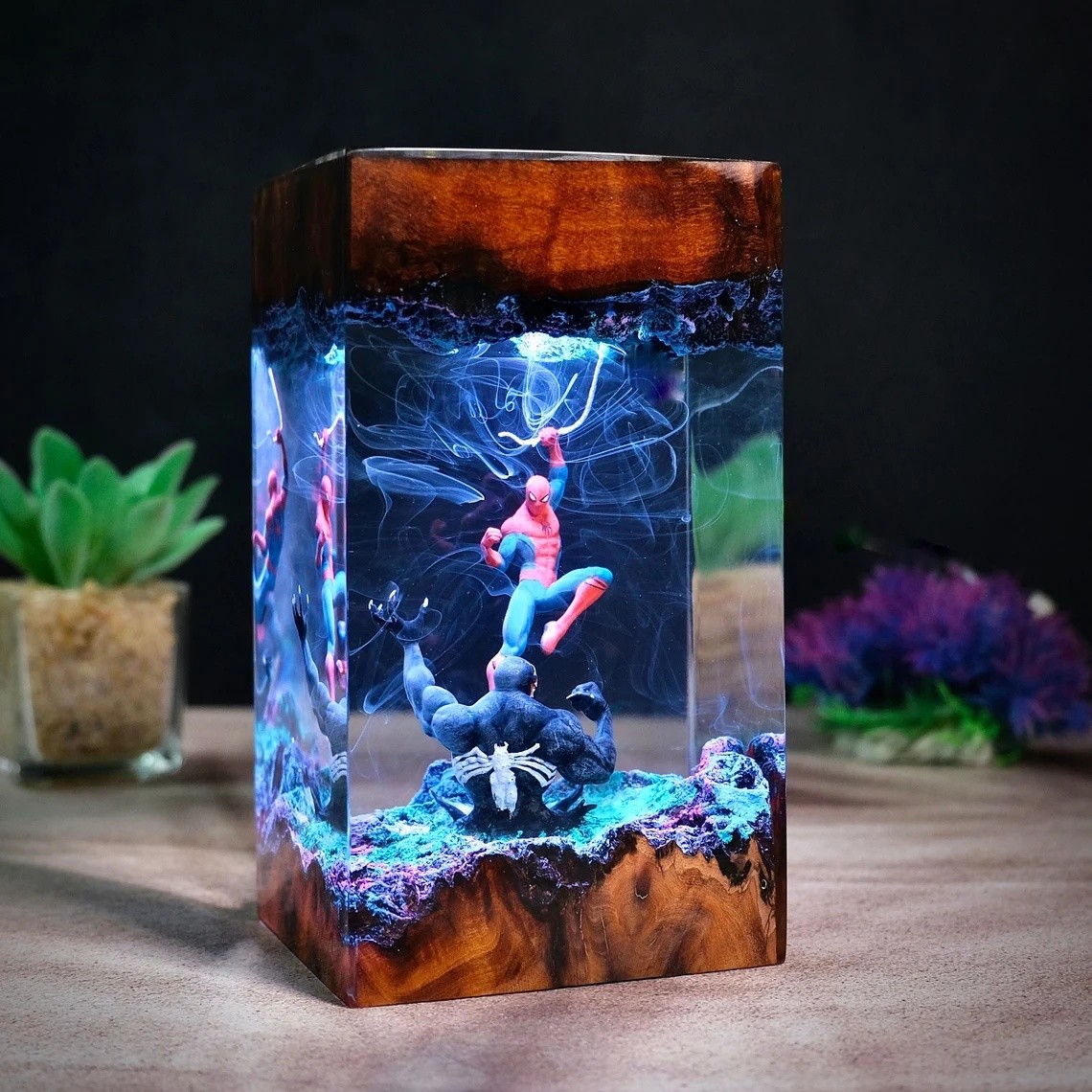 Resin Wood Lamp Art Home Decor For Birthday Christmas Gift Ideas