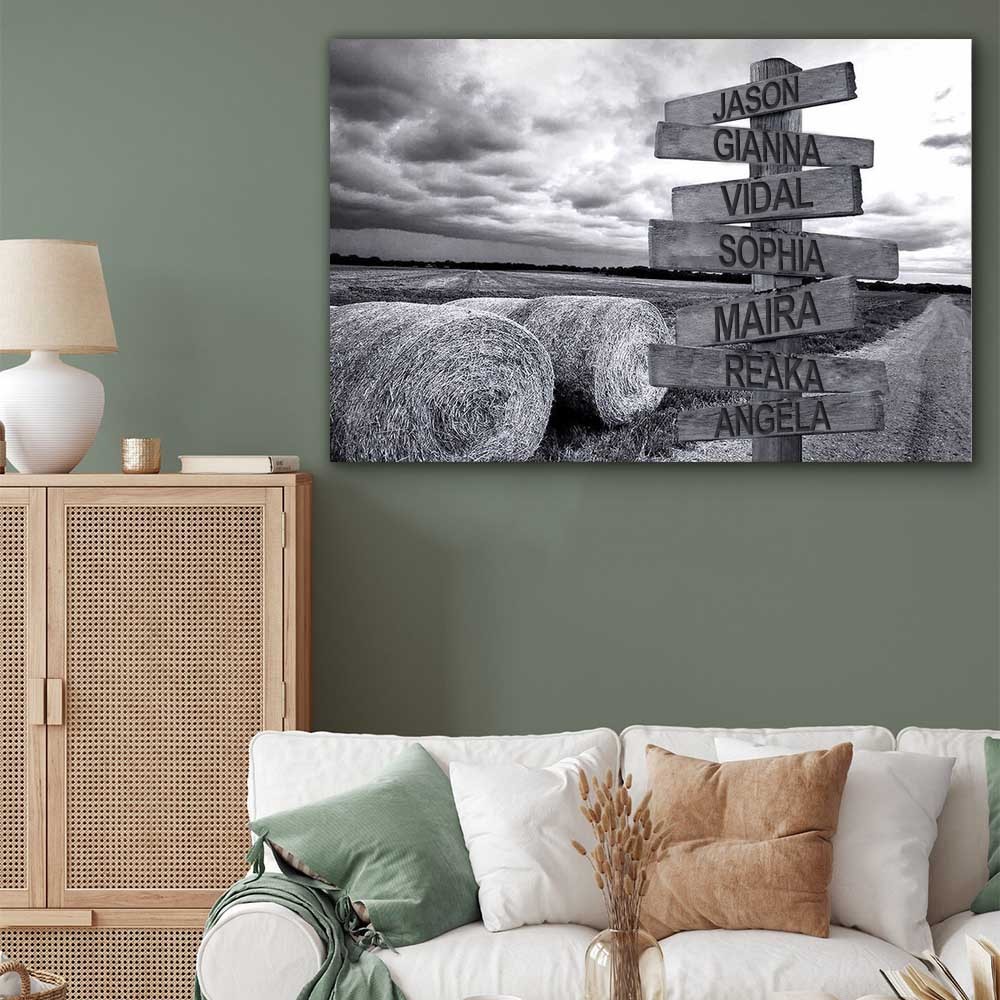 Personalized Last Name Birth Date Vintage Street Sign Multiple Names Premium Canvas Wall Art Best Gift