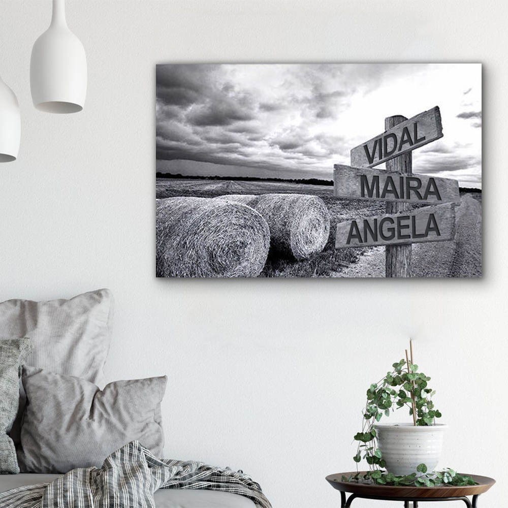 Personalized Last Name Birth Date Vintage Street Sign Multiple Names Premium Canvas Wall Art Best Gift