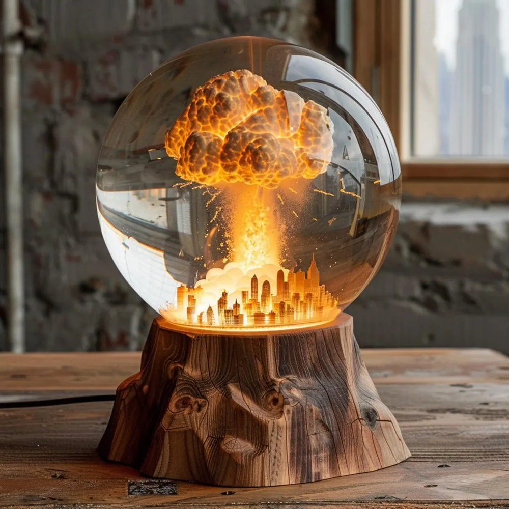 Explosion Resin Wood Lamp Unique Gift For Him Dad Father's Day Gift