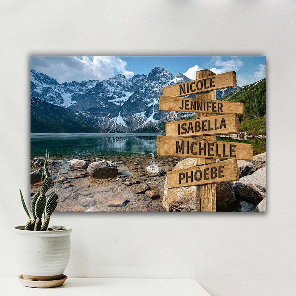Personalized Last Name Birth Date Vintage Street Sign Multiple Names Premium Canvas Wall Art Best Gift