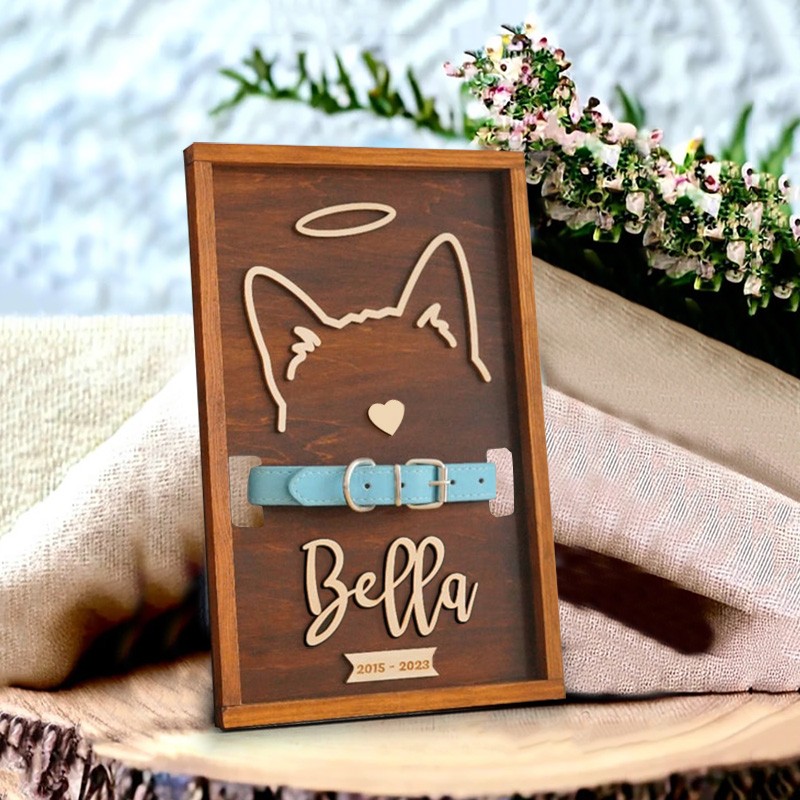 Personalized Loss of Pet Collar Frame  Memorial Gift For Pet Lovers