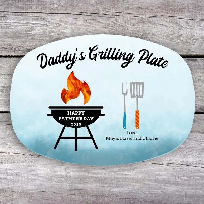 Personalized Father's Day Funny Grilling Platter Gift For Dad
