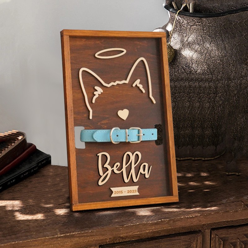Personalized Loss of Pet Collar Frame  Memorial Gift For Pet Lovers