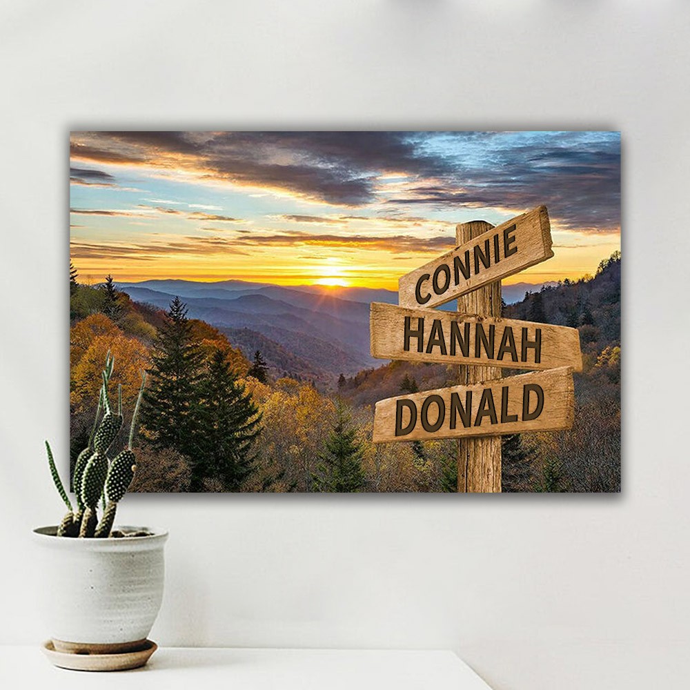 Personalized Last Name Birth Date Vintage Street Sign Multiple Names Premium Canvas Wall Art Best Gift