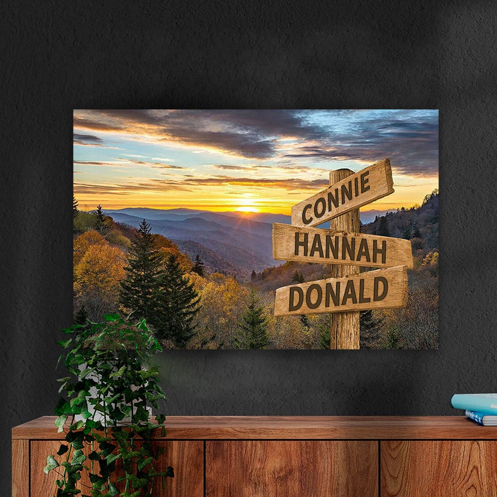 Personalized Last Name Birth Date Vintage Street Sign Multiple Names Premium Canvas Wall Art Best Gift