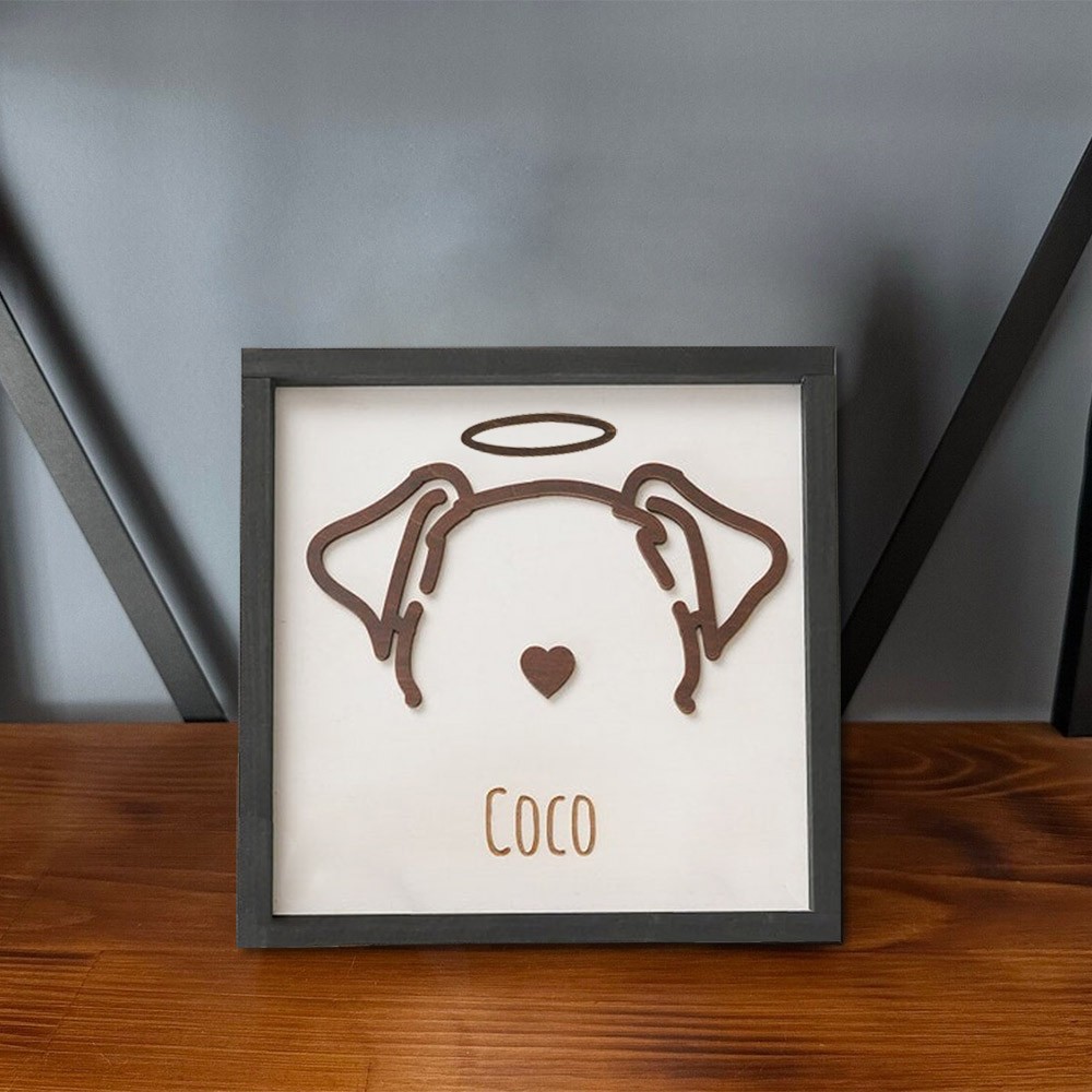 Custom Dog Ear Wall Art, Personalized Dog Ear Outlines, Pet Loss Memorial Gift, Dog Mom Gift