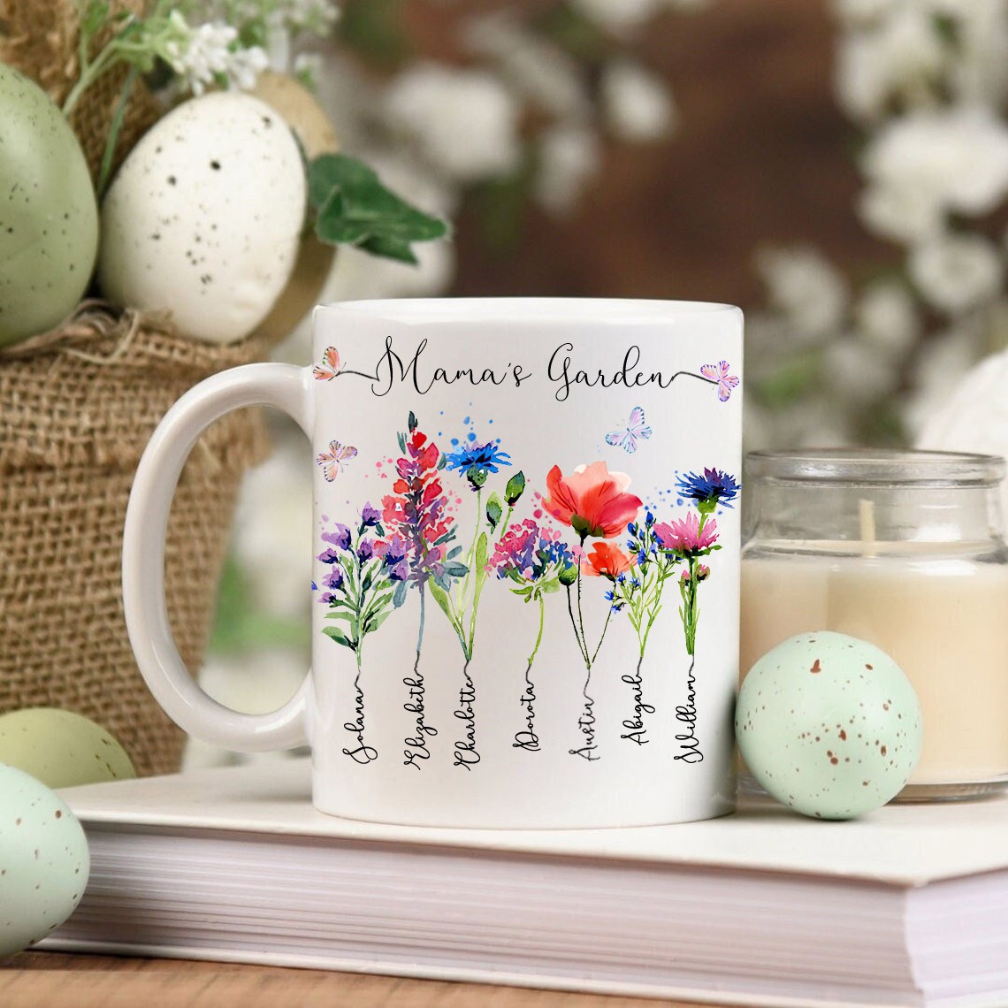 Custom Grandma's Garden Mug Birth Month Flower With Grandchildren Name Gift Ideas For Mother's Day