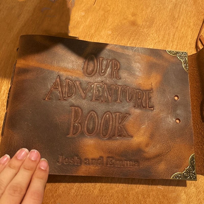 Personalized Our Adventure Book Leather Photo Album For Valentine's Day Anniversary Gift