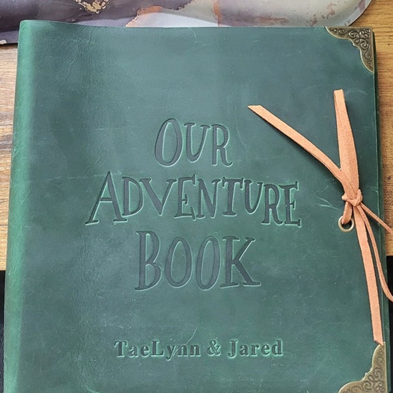 Personalized Our Adventure Book Leather Photo Album For Valentine's Day Anniversary Gift
