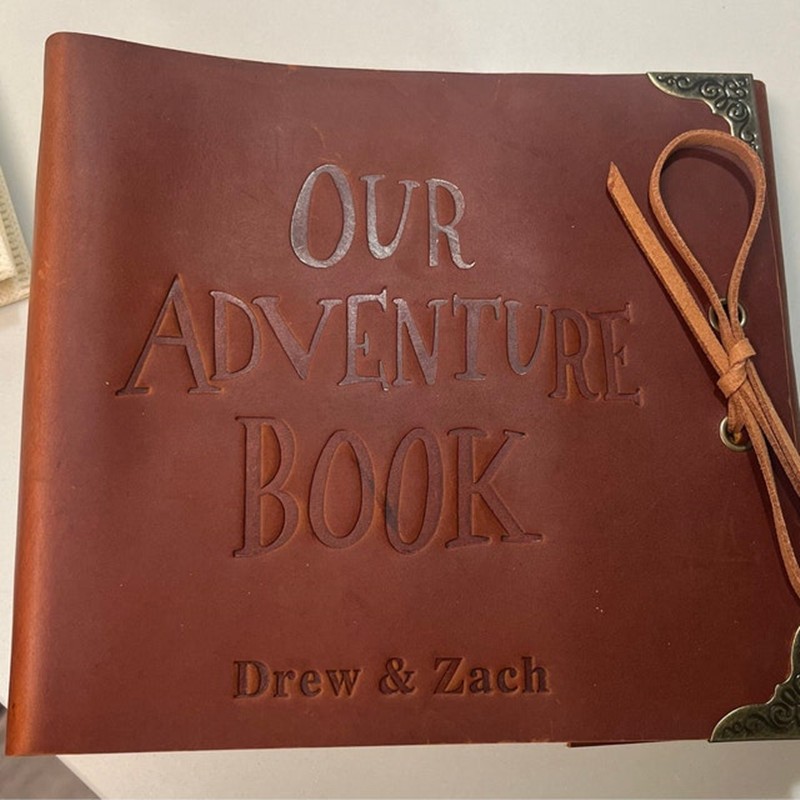 Personalized Our Adventure Book Leather Photo Album For Valentine's Day Anniversary Gift