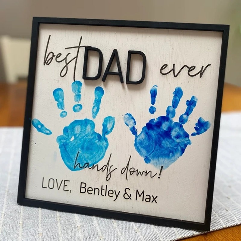 Custom Father's Day Gift Best Dad Ever Hands Down DIY Wood Sign