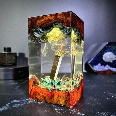 Resin Wood Table Lamp Art Home Decor