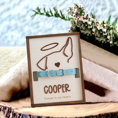 Personalized Loss of Pet Collar Frame  Memorial Gift For Pet Lovers