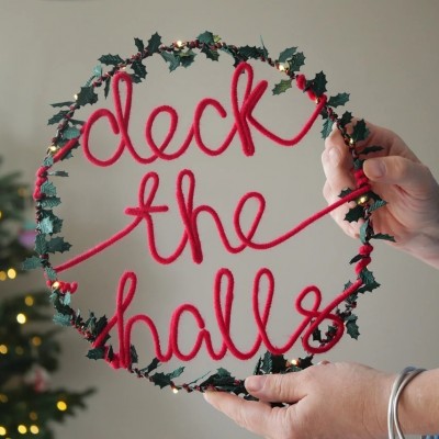 Personalized Family Christmas Wreath Light Holiday Decoration