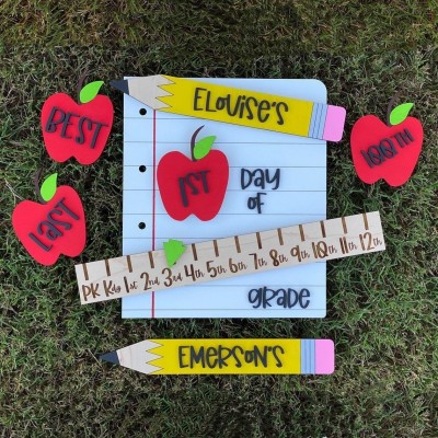 Personalized First/100th/Last Day of School Sign Photo Prop Back to School Gifts For Kids