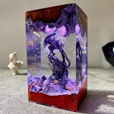 Resin Wood Table Lamp Art Home Decor
