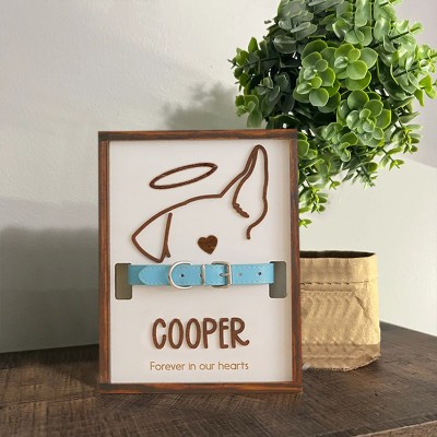 Personalized Loss of Pet Collar Frame  Memorial Gift For Pet Lovers