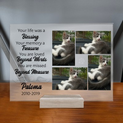 Custom Acrylic Photo Plaque Your Life Was A Blessing Memorial Gift for Pet Lover