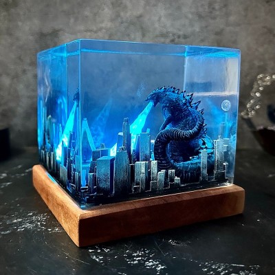 Handmade Resin Wood Lamp For Boyfriend Girlfriend Couple Gift