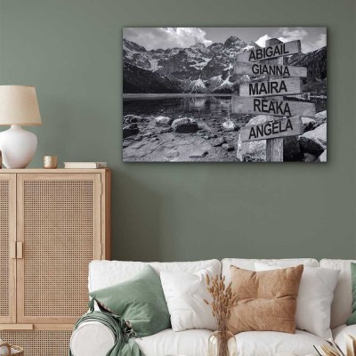 Personalized Last Name Birth Date Vintage Street Sign Multiple Names Premium Canvas Wall Art Best Gift
