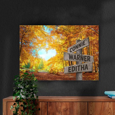 Personalized Last Name Birth Date Vintage Street Sign Multiple Names Premium Canvas Wall Art Best Gift