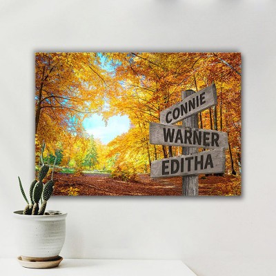 Personalized Last Name Birth Date Vintage Street Sign Multiple Names Premium Canvas Wall Art Best Gift