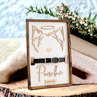 Personalized Loss of Pet Collar Frame  Memorial Gift For Pet Lovers