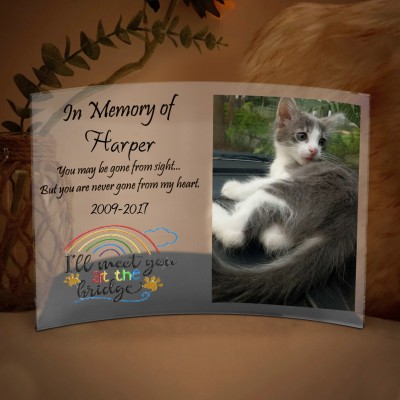 Personalized Acrylic Photo Plaque I Will Meet You At The Bridge Memorial Gift for Pet Lover